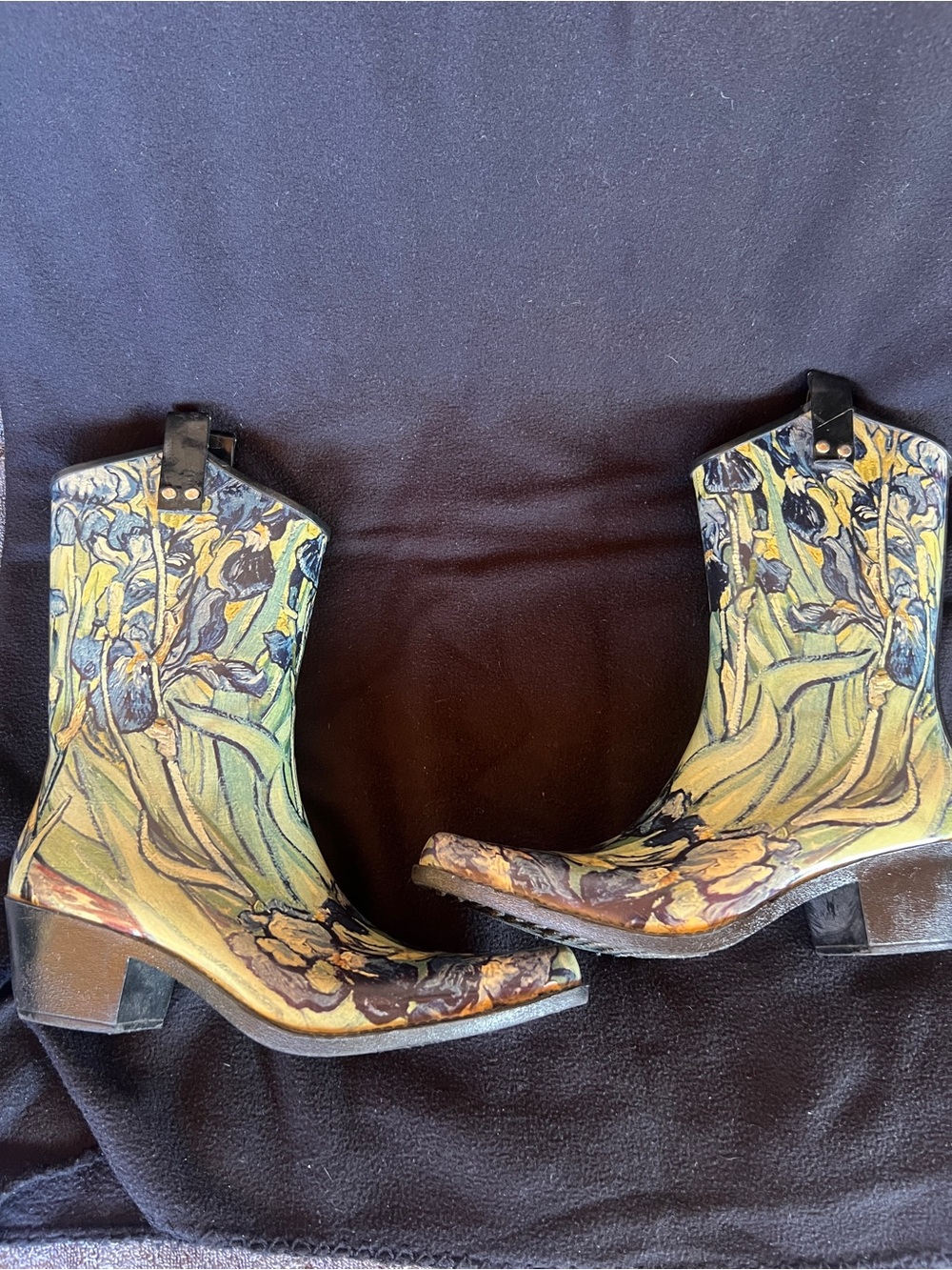 Nomad Yellow Green Floral Western Rain Boots